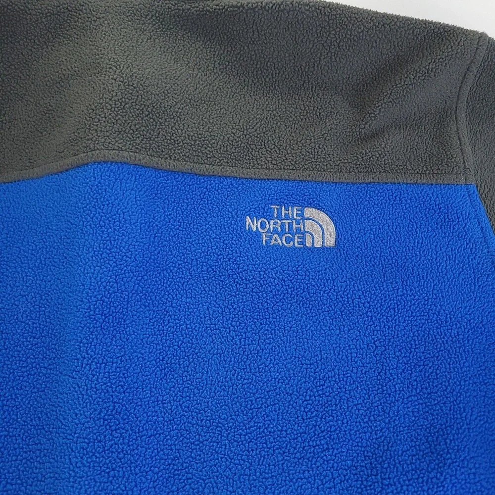 The North Face Flashdry Fleece Jacket Mens Large Blue and Charcoal Lightweight